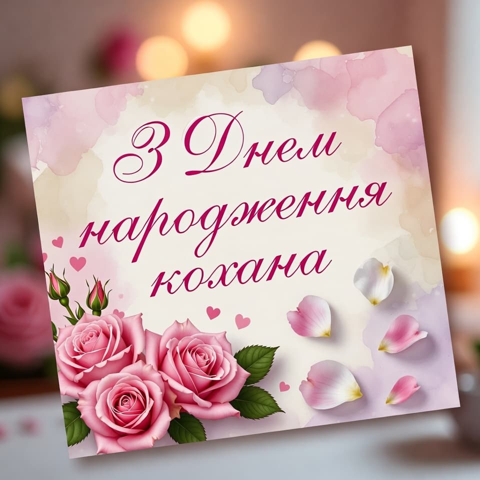 Привітання з Днем народження коханій, дружині