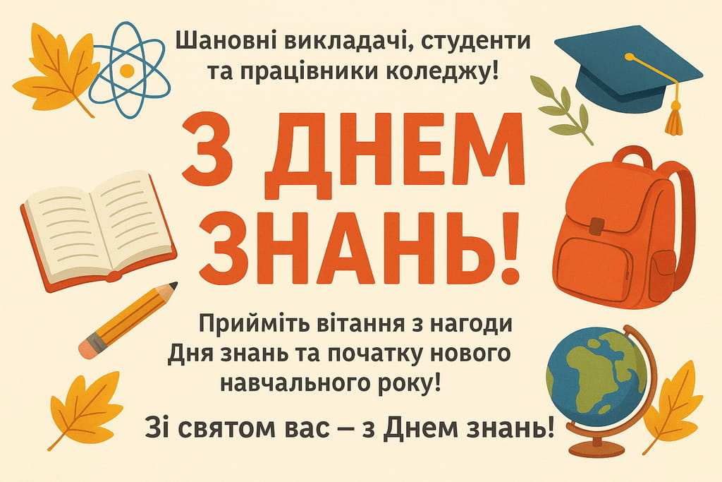 Привітання з Днем Знань 1 вересня