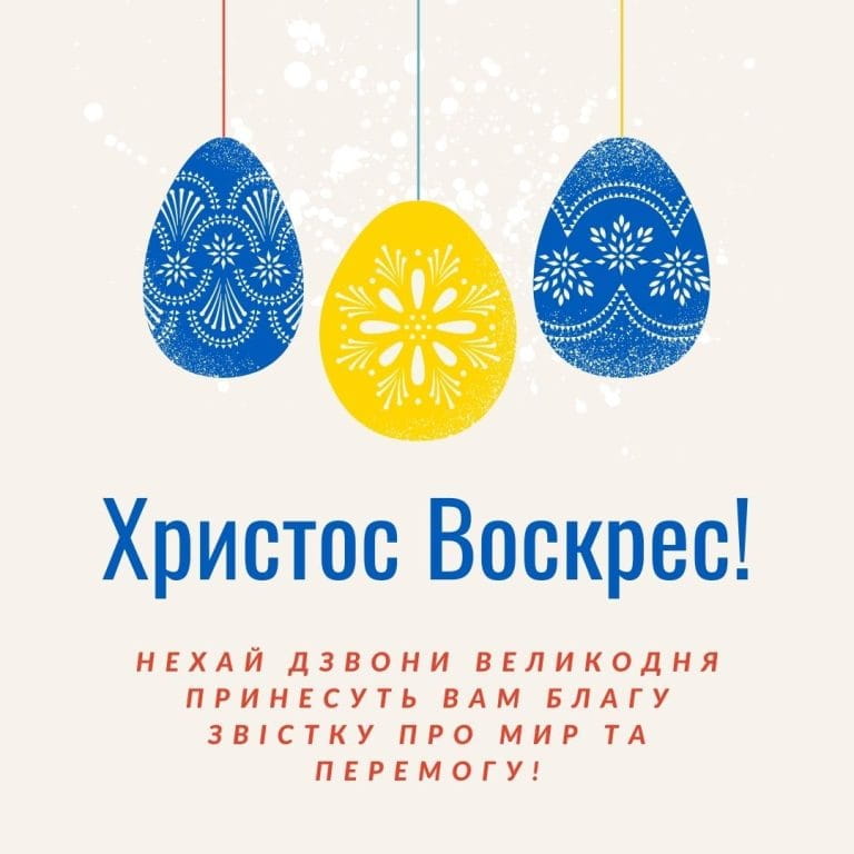 Привітання з Великоднем